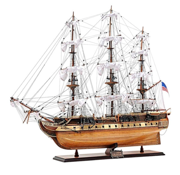 HomeRoots 60 Inch Handcrafted Solid Wood Decorative Sailing Ship Display Model for Coastal Decor 401951