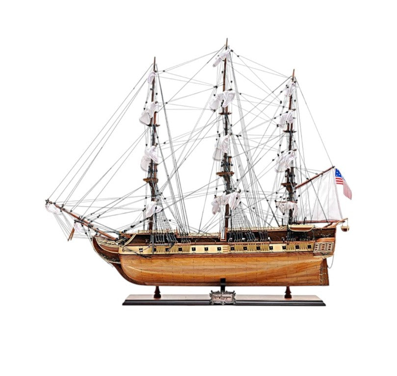 HomeRoots 60 Inch Handcrafted Solid Wood Decorative Sailing Ship Display Model for Coastal Decor 401951