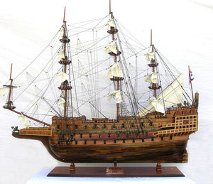 79 Inch Handcrafted Solid Wood Decorative Sailboat Sculpture Coastal Nautical Accent
