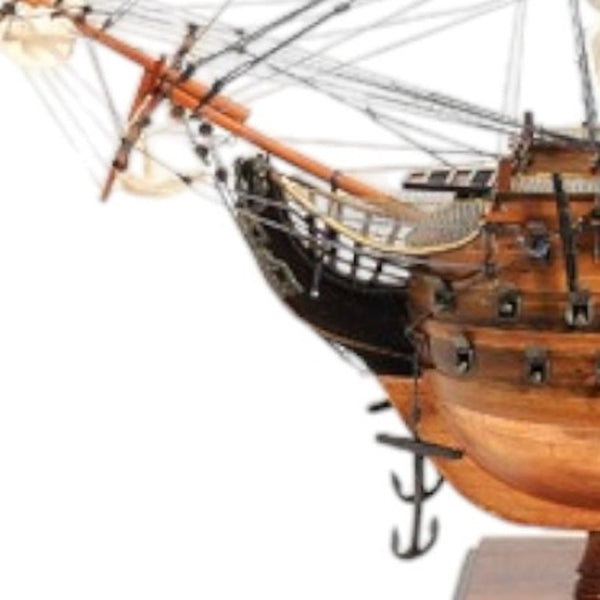 HomeRoots 32" Hand-Painted HMS Victory Model Boat - Elegant Solid Wood Nautical Decor for Collectors & Gift-Giving 401973
