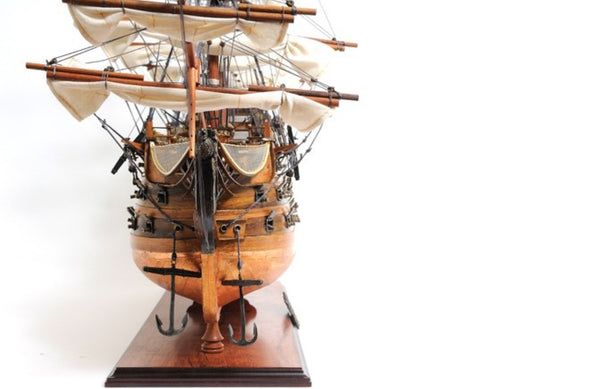 HomeRoots 32" Hand-Painted HMS Victory Model Boat - Elegant Solid Wood Nautical Decor for Collectors & Gift-Giving 401973