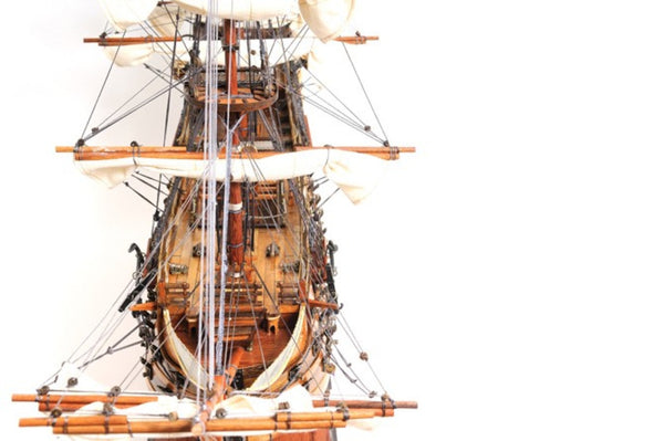 HomeRoots 32" Hand-Painted HMS Victory Model Boat - Elegant Solid Wood Nautical Decor for Collectors & Gift-Giving 401973