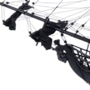 Homeroots 29" Black Black Pearl Pirate Boat Hand Painted Decorative Boat  Solid Wood 401980