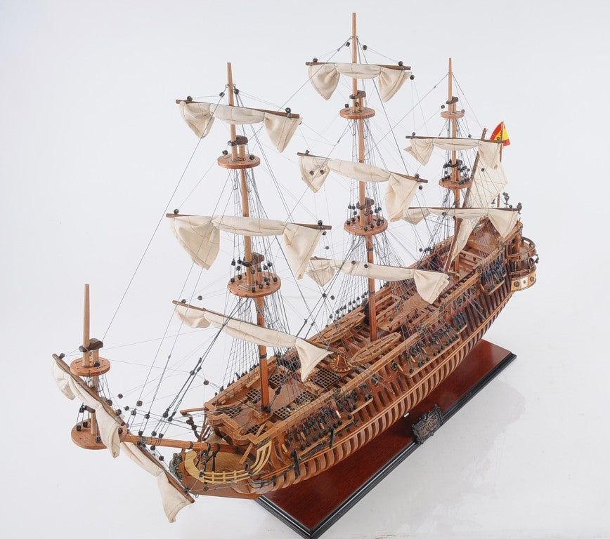 HomeRoots 30 Inch Handcrafted Solid Wood Decorative Sailing Vessel Nautical Home Accent 401986