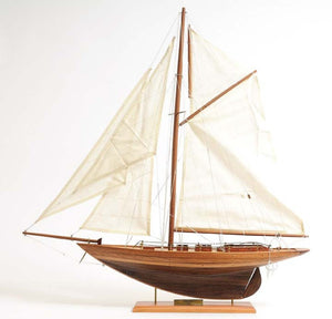 26 Inch Handcrafted Solid Wood Decorative Sailing Vessel Replica for Coastal Home Decor