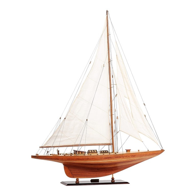 HomeRoots 49 Inch Artisan Crafted Solid Wood Sailboat Sculpture Coastal Nautical Home Decor 401996