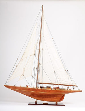 49 Inch Artisan Crafted Solid Wood Sailboat Sculpture Coastal Nautical Home Decor