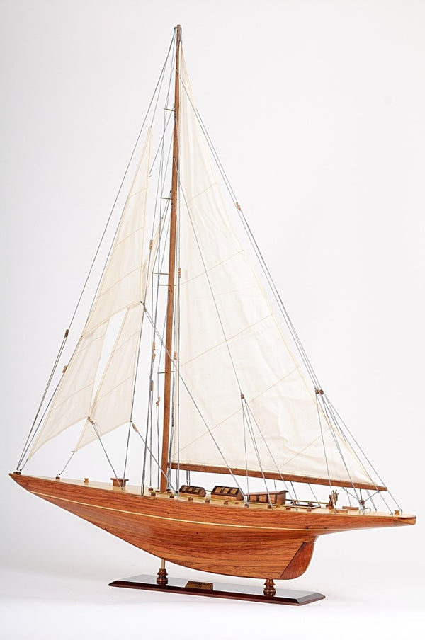 49 Inch Artisan Crafted Solid Wood Sailboat Sculpture Coastal Nautical Home Decor