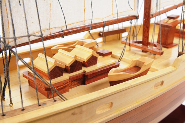 HomeRoots 33" Hand-Painted Bluenose II Model Boat - Elegant Solid Wood Decor for Nautical Enthusiasts & Collectors 401998