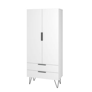 Manhattan Comfort Beekman Mid-Century Modern Cabinet White 401AMC198