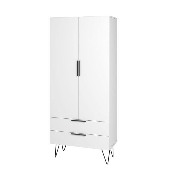 Manhattan Comfort Beekman Mid-Century Modern Cabinet White 401AMC198