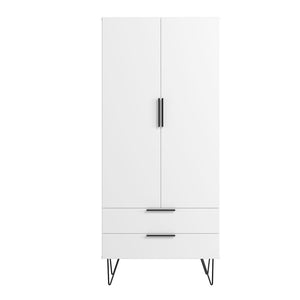 Manhattan Comfort Beekman Mid-Century Modern Cabinet White 401AMC198
