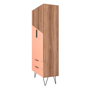 Manhattan Comfort Beekman Mid-Century Modern Cabinet Brown and Pink 401AMC229
