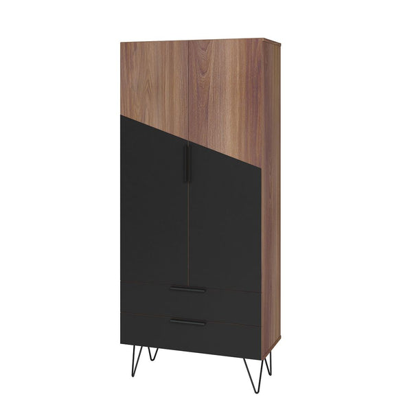 Manhattan Comfort Beekman Mid-Century Modern Cabinet Brown and Black 401AMC240