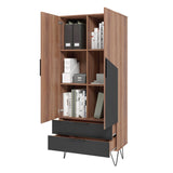 Manhattan Comfort Beekman Mid-Century Modern Cabinet Brown and Black 401AMC240