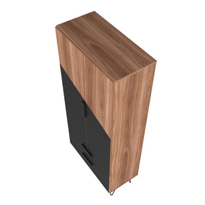 Manhattan Comfort Beekman Mid-Century Modern Cabinet Brown and Black 401AMC240