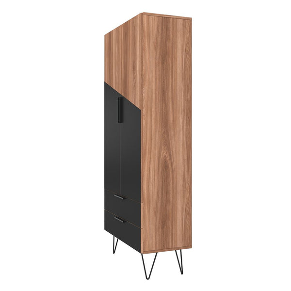 Manhattan Comfort Beekman Mid-Century Modern Cabinet Brown and Black 401AMC240