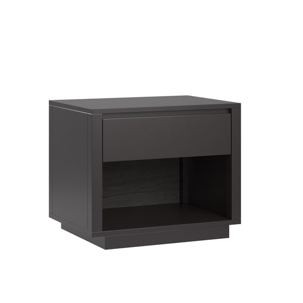 Potrero Rubberwood Nightstand with Drawer and Open Shelf Mid-century Modern Bedroom