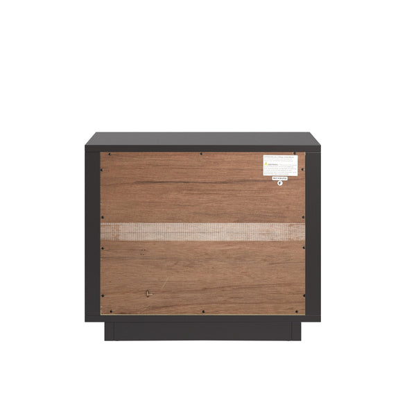 Potrero Rubberwood Nightstand with Drawer and Open Shelf Mid-century Modern Bedroom