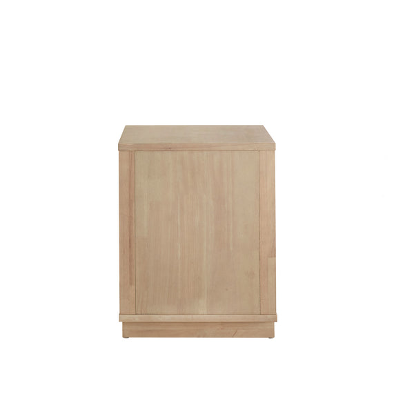 Potrero Rubberwood Nightstand with Drawer and Open Shelf Mid-century Modern Bedroom