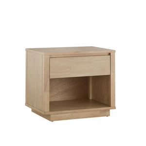 Potrero Rubberwood Nightstand with Drawer and Open Shelf Mid-century Modern Bedroom