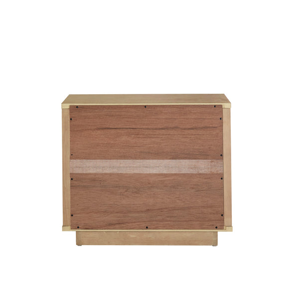 Potrero Rubberwood Nightstand with Drawer and Open Shelf Mid-century Modern Bedroom