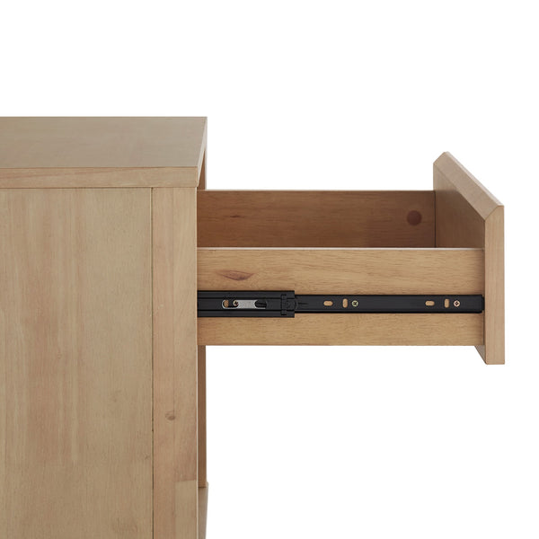Potrero Rubberwood Nightstand with Drawer and Open Shelf Mid-century Modern Bedroom