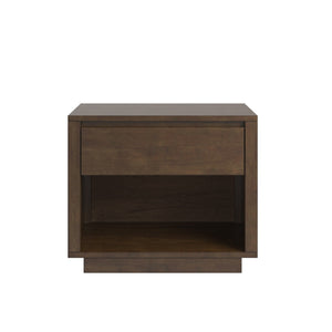 Potrero Rubberwood Nightstand with Drawer and Open Shelf Mid-century Modern Bedroom