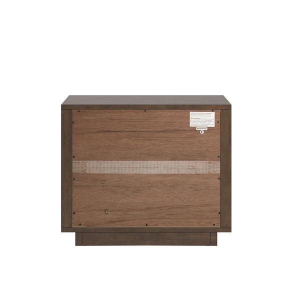 Potrero Rubberwood Nightstand with Drawer and Open Shelf Mid-century Modern Bedroom