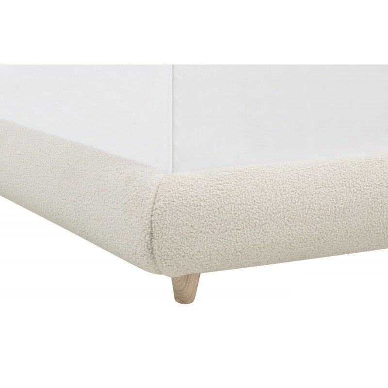 English Elm Contemporary Plush Upholstered Two-Tone Platform Twin Bed with Padded Headboard and Footboard, Sturdy Modern Frame Cream 85.5 L x 12.5 W x 7.5 H B011S01861