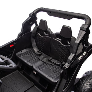 English Elm 24v Two Seat Kids Electric Utv with Parental Remote Suspension Off Road Ride On Black W1578P184797