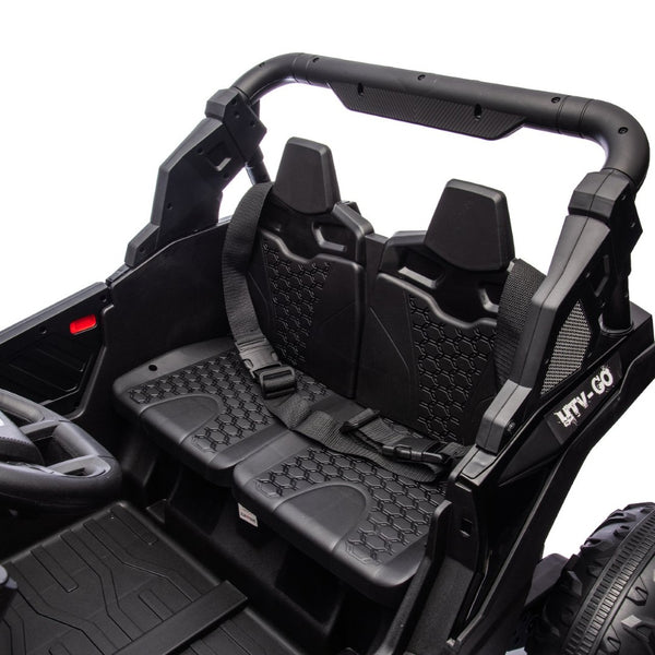 English Elm 24v Two Seat Kids Electric Utv with Parental Remote Suspension Off Road Ride On Black W1578P184797