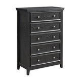 English Elm Modern 5 Drawers Dresser 5 Drawers Cabinet,Chest Of Drawers Closet Organizers and Storage Clothes Storage Drawers Cabinet For Living Room, Farmhouse Dresser Organizer Black