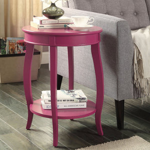 English Elm Purple Accent Table With Elegant Cabriole Legs & Open Shelf For Stylish Storage Solutions B062P209054-GIGA