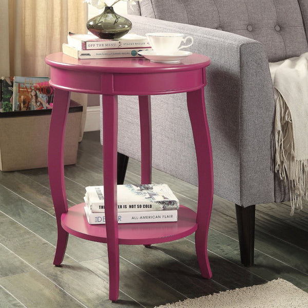English Elm Purple Accent Table With Elegant Cabriole Legs & Open Shelf For Stylish Storage Solutions B062P209054-GIGA