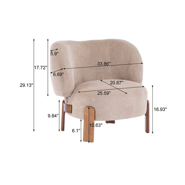 English Elm Christopher Knight Home® - Cozy Wingback Armchair with Plush Bouclé Upholstery, Solid Wood Legs, Ergonomic Support, Timeless Style Light Brown 33.5 L x 25.5 W x 21.5 H N776P298155W