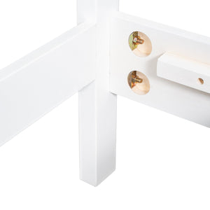 English Elm Christopher Knight Home® - Queen Solid Wood Bed Platform White Farmhouse Design, Sturdy Slats Support 800 lbs, No Box Spring Needed, Fits 8-12" Mattresses, Minimalist American Style N758Q906667K