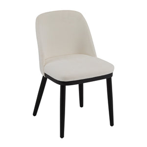 English Elm Dining Chair Set of 2 Mid-century Walnut Wood Frame Upholstered Seat and Back Beige N771P237031M