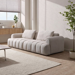 English Elm 2ps, Arc Chenille Sectional Sofa with Tufted Back for Apartments and Living Rooms W2664S00079