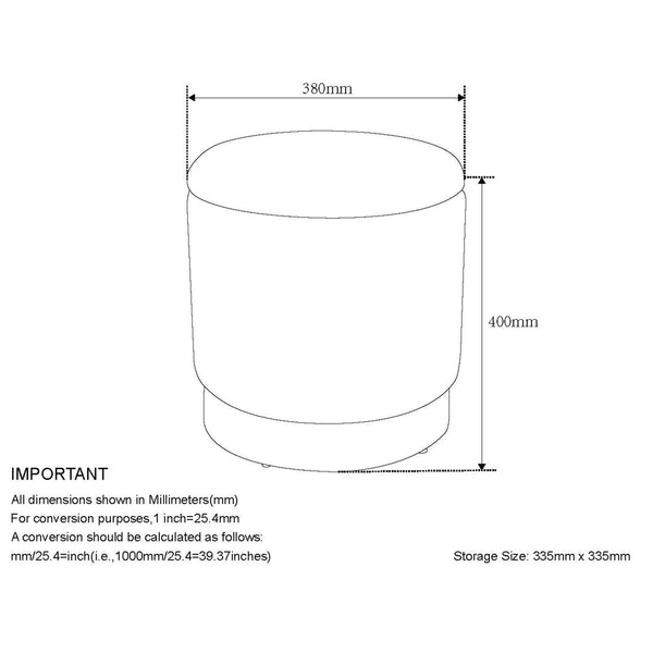 Worldwide Home Furnishings Alya-storage Modern Round Ottoman With Textured Fabric Upholstery And Spacious Hidden Storage Solution White,Natural Fabric 402-131wt