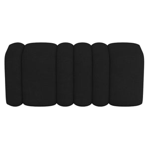 Worldwide Home Furnishings Rigel-large Elegant Boucle Ottoman Bench For Living Room, Bedroom, Or Dressing Room Décor Upgrade Black Boucle Fabric 402-133bk