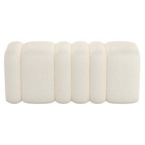 Worldwide Home Furnishings Rigel-large Elegant Boucle Ottoman Bench For Living Room, Bedroom, Or Dressing Room Décor Upgrade Ivory Boucle Fabric 402-133iv