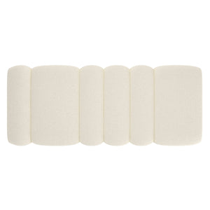 Worldwide Home Furnishings Rigel-large Elegant Boucle Ottoman Bench For Living Room, Bedroom, Or Dressing Room Décor Upgrade Ivory Boucle Fabric 402-133iv