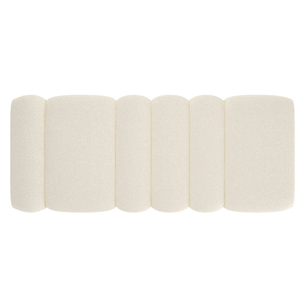 Worldwide Home Furnishings Rigel-large Elegant Boucle Ottoman Bench For Living Room, Bedroom, Or Dressing Room Décor Upgrade Ivory Boucle Fabric 402-133iv