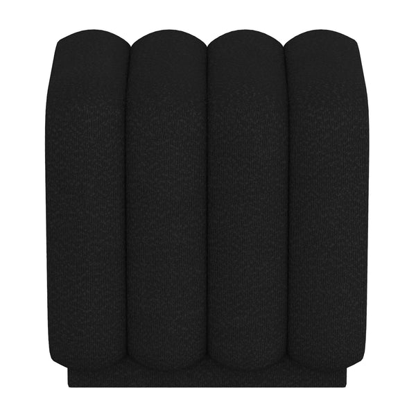 Worldwide Home Furnishings Rigel-small Textured Boucle Ottoman Bench For Stylish Seating And Relaxation In Any Space Black Boucle Fabric 402-133sm_Bk