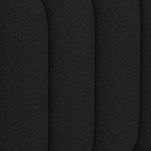 Worldwide Home Furnishings Rigel-small Textured Boucle Ottoman Bench For Stylish Seating And Relaxation In Any Space Black Boucle Fabric 402-133sm_Bk