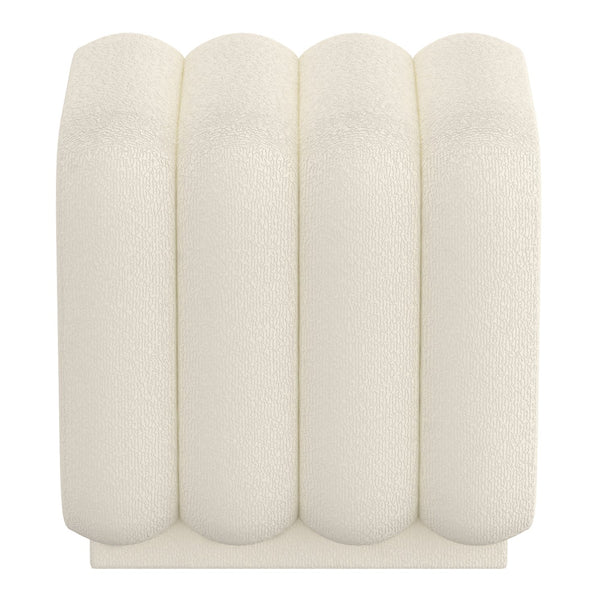 Worldwide Home Furnishings Rigel-small Textured Boucle Ottoman Bench For Stylish Seating And Relaxation In Any Space Ivory Boucle Fabric 402-133sm_Iv