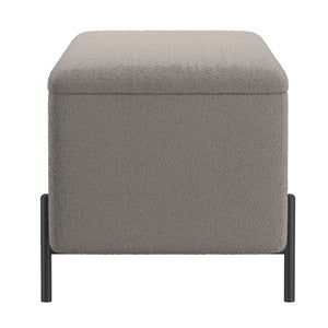 Worldwide Home Furnishings Erzo-storage Ottoman - Stylish Deep Storage Solution For Living Room, Bedroom, Or Hallway Decor Warm Grey,Black Fabric,Metal 402-136gry