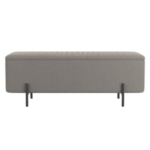 Worldwide Home Furnishings Erzo-storage Ottoman - Stylish Deep Storage Solution For Living Room, Bedroom, Or Hallway Decor Warm Grey,Black Fabric,Metal 402-136gry