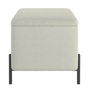 Worldwide Home Furnishings Erzo-storage Ottoman - Stylish Deep Storage Solution For Living Room, Bedroom, Or Hallway Decor White,Black Fabric,Metal 402-136wt